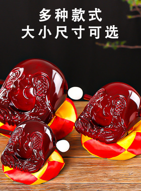 木鱼法器实木一套家用寺庙小木鱼香樟木鱼打击乐器实木木雕摆件
