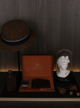 初舍印象 轻奢样板间衣帽间衣柜主卧软装外套西服驼色衣服摆件