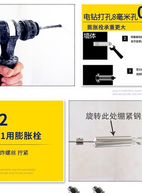 加粗款窗帘钢丝绳隔断帘子轨道晾衣绳窗帘杆窗帘绳挂衣绳打孔安装
