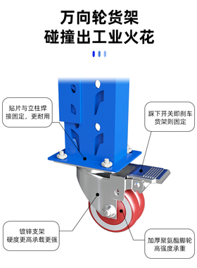 仓储货架家用地下室带轮承重置物架置物架仓库多层收纳展示架铁架