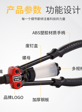 工业级手动省力拉帽枪铆钉枪手动抽芯枪拉钉枪拉铆枪抽芯铆钉枪