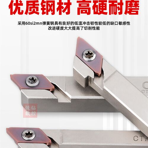 数控车床走心机割槽刀杆CTPR/L 外圆槽刀外径切断车刀杆切槽刀片 - 图0