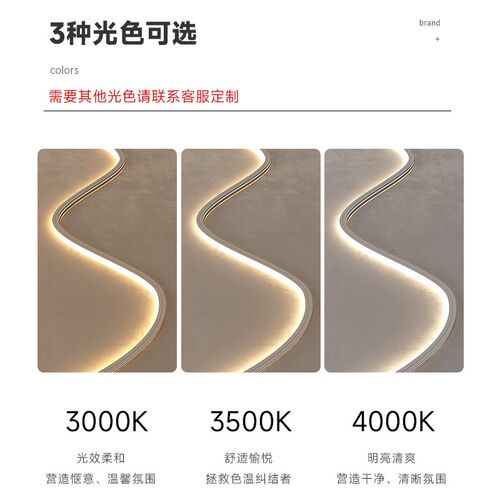 led线形灯铝合金u型线性灯铝槽灯带卡槽嵌入式阴角阳角单边线条灯 - 图2