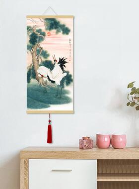 绢画前程似锦丝绸画卷轴画大吉大利字画松鹤图牡丹图花鸟画新中式