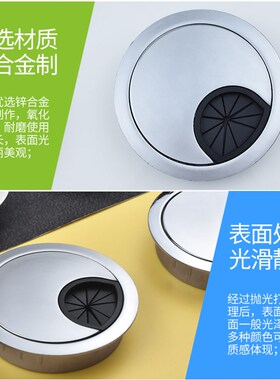电脑办公桌穿线孔盖板台式书桌面过线盒走线盒桌子洞装饰盖穿线盒