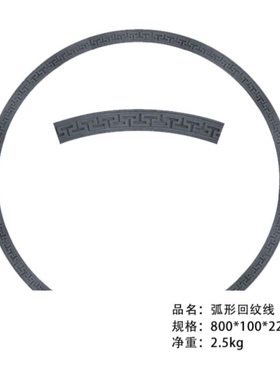 仿古中式月亮门砖雕回纹线条拱门套线圆弧形水泥镂空古建庭院浮雕