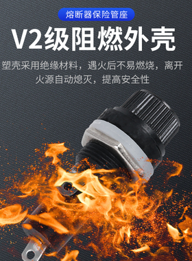 黑色旋钮FUSE保险管座玻璃管座 5*20mm 6X30MM保险丝座熔断器底座