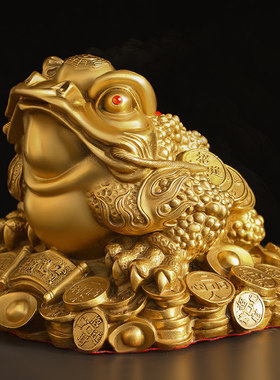 纯铜金蟾摆件招进财日进