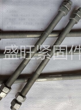 热镀锌双头螺栓螺杆电力横担户外穿墙丝两头丝防锈M16M18*250-500