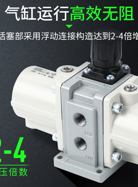 气动增压阀VBA气缸增压泵气压气体加压泵10A-02/20A-03/40A-04GN