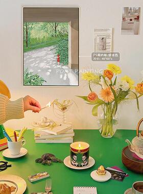 港画治愈系玄关装饰画小清新小众艺术客厅壁画卧室床头风景挂画