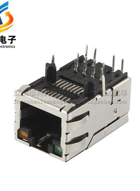 SI-80005-F 全新百兆 RJ45 以太网网络接口插座连接器 带灯带滤波