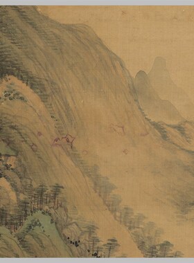 清 王时敏 松风叠嶂图 古山水风景人物国画 高清 艺术微喷 装饰画