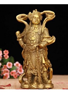 纯铜韦陀关公佛像摆件珈蓝左右护法韦驮菩萨铜关二爷居家供奉神像