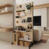 Iron hole board bookshelf vertical floor display rack hole E board floor standing wall rack screen partition rack
