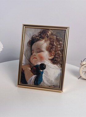法式古典猫咪复古桌面摆件卧室客厅玄关装饰画挂画轻奢相框油画