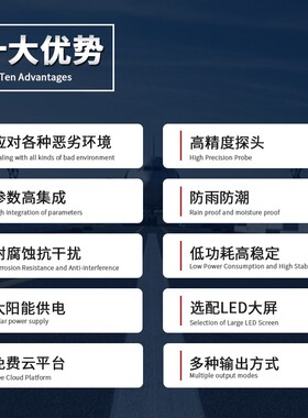 农业小型气象站室外校园环境气候检测仪水文雨量超声波一体监测站