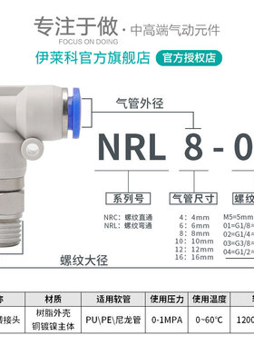 可旋转气动接头360度高速弯头快插真空密封气缸配件大全螺纹直通8
