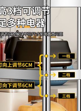 不锈钢厨房阳台置物架夹缝置物架落地多层冰箱缝隙小架子15/20cm
