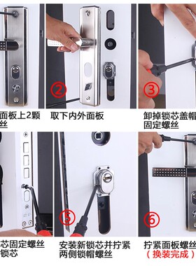 防盗门整套锁不锈钢实木复合门锁具C级纯铜锁芯春天星月神通用型