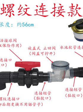 防反水止逆阀厨房PVC止回阀单向阀水管下水道检修逆止阀50 75透明