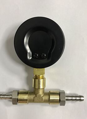 真空表加三通宝塔接头-0.1-0mpa表径63mm 宝塔3-4-5-6-16mm硅胶管