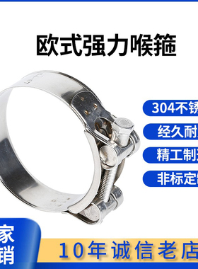 强力喉箍304不锈钢欧式加厚管夹水管卡扣管箍固定圆管抱箍管卡子