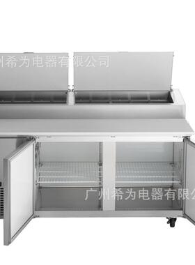 冷藏烤盘台带炮台风冷商用两门三门蔬菜水果沙拉冷藏保鲜