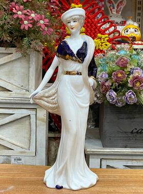 欧式怀旧西洋美女贵妇装饰摆件陶瓷礼品客厅酒柜店铺橱窗装饰摆放