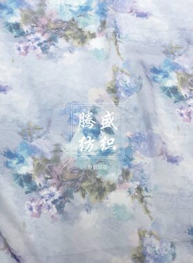 甄选重彩油画系列  夏季仿真丝雪纺底料 发花型 数码厂直销印花