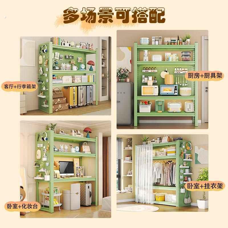 Simple shelf storage rack storage shelf living room supermarket floor angle steel frame with hole plate shelf storage rack