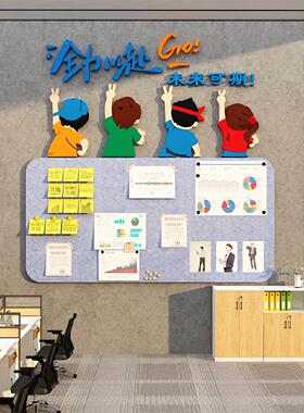 毛毡墙贴办公室墙面装饰画公司企业文化氛围布置公告示栏照片展板