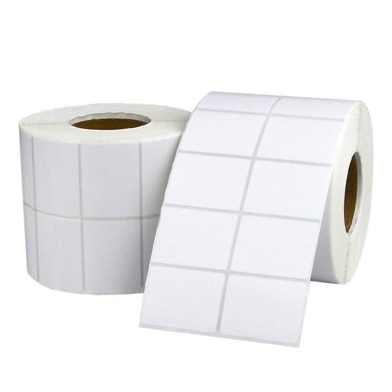 Select bright white double row blank pet self-adhesive label waterproof tear-proof and temperature-resistant barcode paper label paper sticker