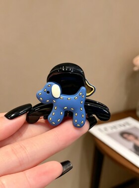 蓝色小狗发夹半扎发抓夹鲨鱼夹