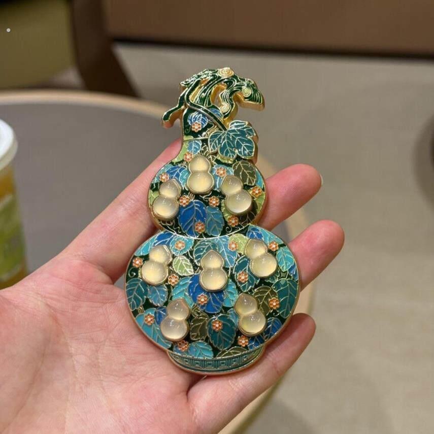 珐瑯镶玉葫芦冰箱贴河南博物馆文创河南博物院冰箱贴冰箱贴立体