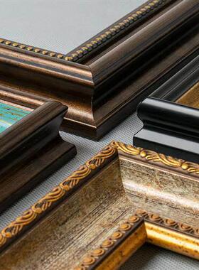 新品欧式油画画框外框画框装裱30405060丙烯镜子框线条尺寸可定制