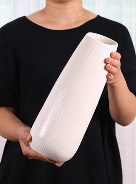 甄选简约冬青花插银柳大号花陶瓷水养现家居客厅落地装饰摆件