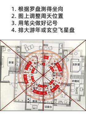 立极尺透明罗盘49孔八宅玄空飞星户型亚克力专业立极规中式测量尺