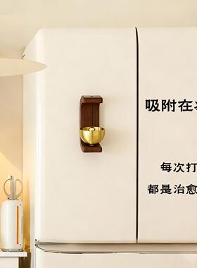 进门提醒铃铛挂门上入户风铃磁吸木质门铃商铺店铺开门感应提示铃