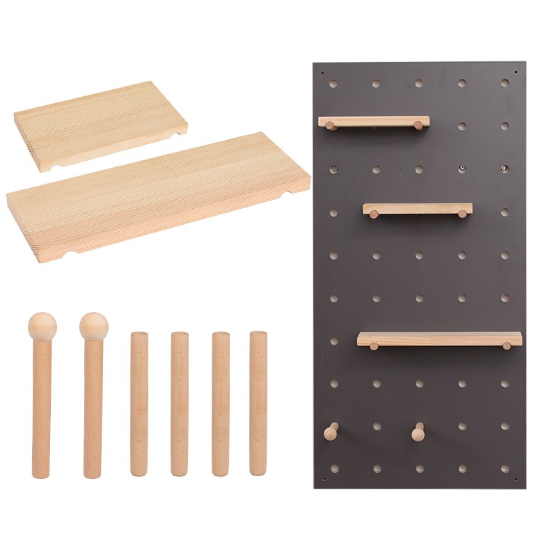 Solid wood hole board accessories wooden stick log matchstick universal round hole wooden stick pendant wooden laminate storage hook