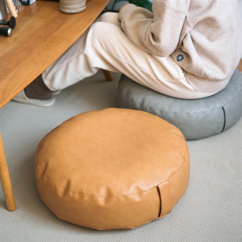 Leather floor cushion Japanese futon lazy cushion tatami mat Nordic bay window thickened seat post no wash