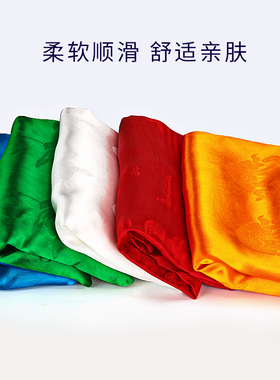 圣洁精品五色哈达高档暗花八吉祥藏族饰品批量发蒙古6m长60cm