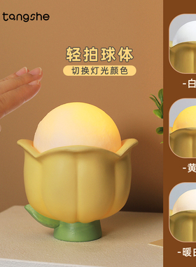 花朵造型创意收家摆件纳居装饰品围厅卧室桌面氛客灯小夜灯少女心