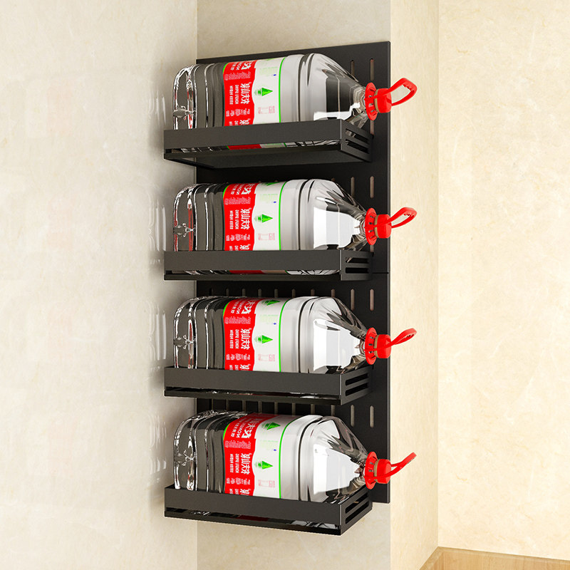 Punch-free household hole board wall dormitory kitchen bathroom wall storage rack shelves wall hanging storage hook rack