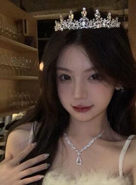 重工新娘头饰皇冠头饰公主高端大气巨好看的发饰女士夏天发箍水钻