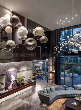 傲美酒店会所吊饰售楼部沙盘艺术装饰餐厅餐吧创意楼梯空中挂饰件