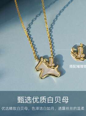 S925云霄独角兽纯银项链女送女生