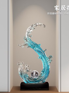 风生水起入户玄关装饰摆件轻壁高档奢厅客龛高档装饰品电视柜摆设