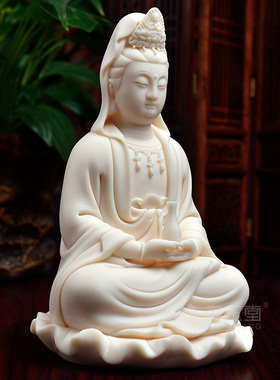 戴玉堂陶瓷随身佛小佛像观世音菩萨像供奉家用摆件玉红瓷坐荷观音