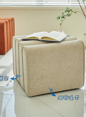 NORCHAIR家用客厅矮凳小户型北欧凳子创意软包换鞋凳简约客厅长凳